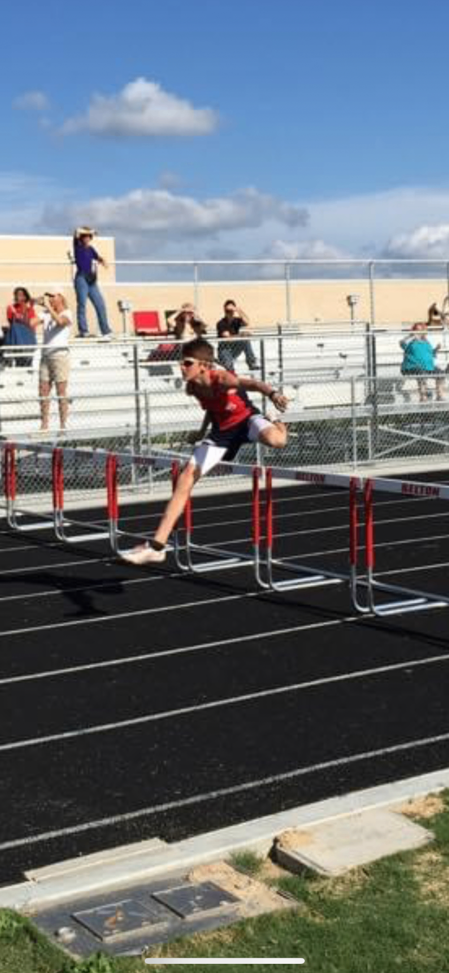 Isaiah Hudgens clearing hurdles in middle school